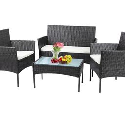 Rattan Garden Furniture 4 Piece Set Table Sofa Chair Patio Outdoor Conservatory Indoor Mixed Grey

see pictures for more details 

flat pack easy Assembly required 

Local Delivery available for extra cost depending on your post code