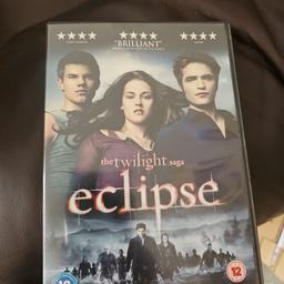twilight eclipse dvd 
dvds in good condition used
any discs that are 15p each are also mix and match at 10 for £1
please look at my other items for sale as have a wide variety of dvds and games for sale
sorry but I do not accept PayPal or shpock wallet as payment and unfortunately I do not post due to working hours
collection only