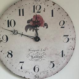 Large distressed shabby chic French wall clock 
In good working order 
Viewing welcome