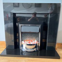 Electric fire and hearth with surround good condition collection from Holywell