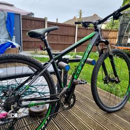 Carrera Hellcat
Good condition
tyres need pumping up and probably a good clean has been collecting dust under the stairs rides as it should
Great looking bike £100
