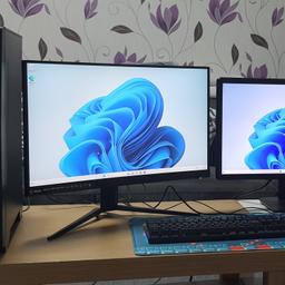 Gaming PC setup comes with 2 monitors, mouse and keyboard

Monitor 1 - MSI optic G24 24" has a small scratch but not as noticeable and doesn't affect performance
Monitor 2 - Dell E2214H 22"
ADX Mechanical Keyboard
Logitech G203 Mouse
PC
- Ryzen 7 3700X
- RTX 2060 GPU
- MAG b550 Tomahawk Motherboard
- 16GB RAM
- 1TB m.2 SSD
- 2TB HDD
- AIO Cooler

All working and up to negotiate, collection only need to sell quick
