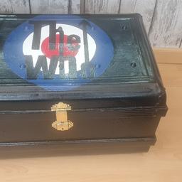 Vintage metal steamer trunk with THE WHO logo. Hand painted, ideal for a home bar, man cave, etc. A one off and a great talking point, can be used as a table with storage. Cash on collection.