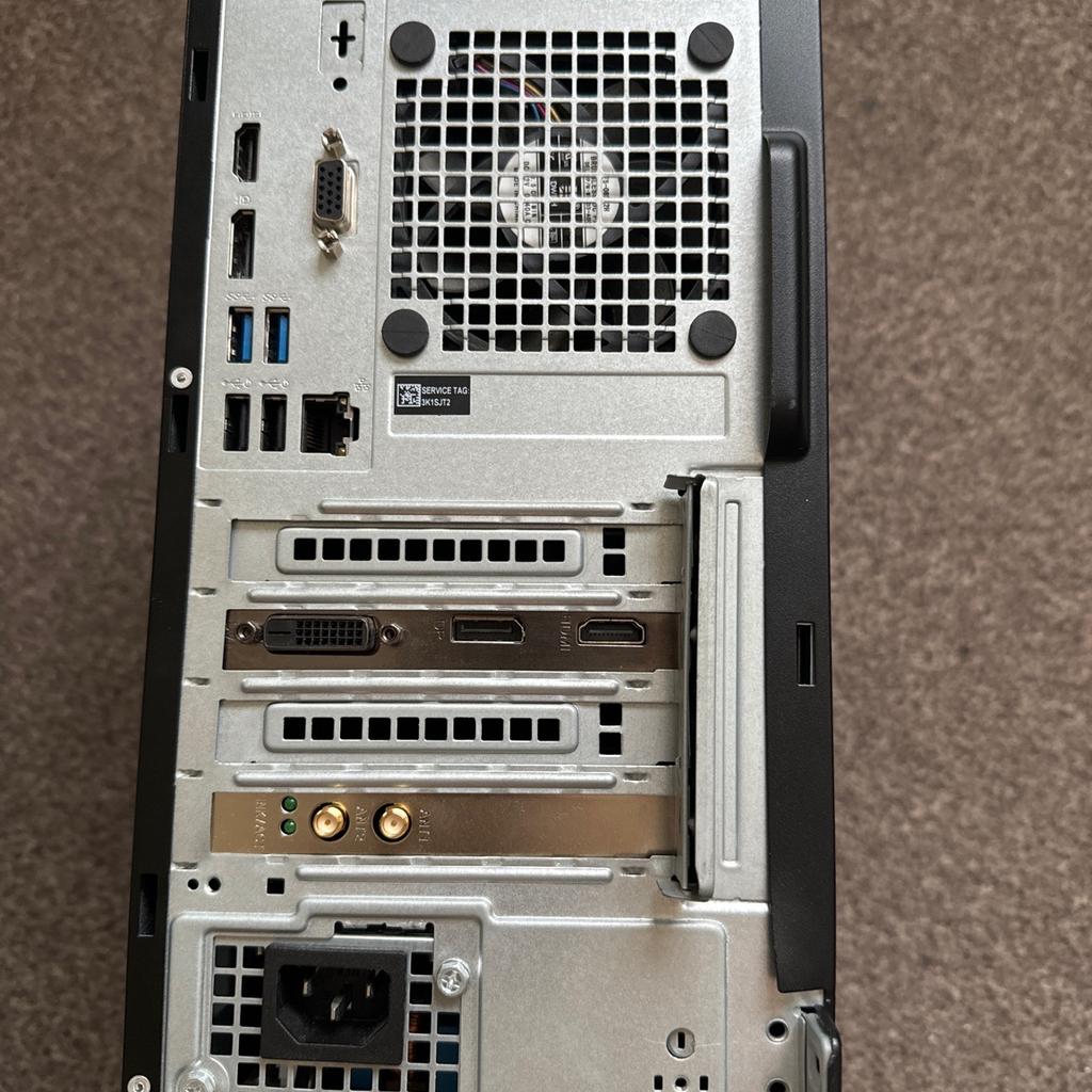 Used dell optiplex
Ugraded for gaming
Specs
I5-8500 6c6t 4.1 ghz boost
16 gb 2400 mhz ram
Gtx 1050 ti 4gb VRAM
256gb nvme ssd
2tb hdd
Comes with wifi card and UK plug
There is some external damage like scratches but that doesn’t affect preformance
Comes with windows 11 fully activated
Great for games like Fortnite GTA 5 Roblox Minecraft and more