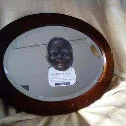 antique dark wood framed mirror. advertising Hudson's soap. this is not a transfer - the picture is under the mirror glass. 18 1/2" X 14" (47x 36cm). collect please from oxenhope Bradford 22
