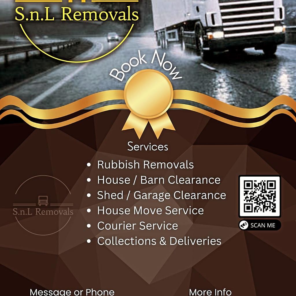 Are you looking for a reliable and affordable man and van service? Look no further than (SnL Removals)! We offer a wide range of services, including house moves, courier services, rubbish removals, Ebay Collections and Deliveries and clearances. We are fully insured and have a team of experienced and professional movers who will get the job done right.

We will work within a budget and do all we can to help.

Get in touch for a free no obligation quote.