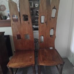 4x unique large dining chairs made from driftwood. Each chair is approx  5ft tall.
Will sell as a set of 4, 2 or individual.
Collection only from M33 (Sale).