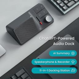 New HiDock H1 ChatGPT Powered Audio Dock (RRP:£319.99) Light Grey