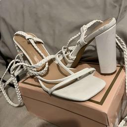 White heels worn once to event. Bought for £40.