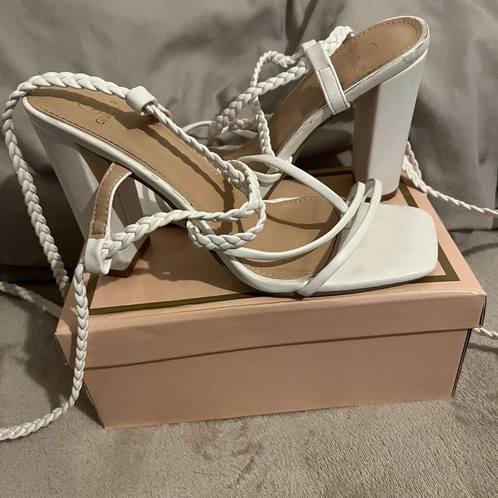 White heels worn once to event. Bought for £40.