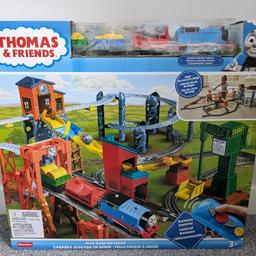 Thomas & friends mad dash on sodor play set.
Our child received as a gift and was opened but went back into the box, due to a lack of interest. Like new condition with all parts and instructions in the original box. Quick sale wanted. Grab a bargain.

​Train set featuring multiple Sodor locations, a remote-controlled Thomas engine, and bonus cargo cart with cargo

​Extra-large TrackMastertrack layout reaches over 3 feet wide and 5 feet long (Over 91 cm wide, 152 cm long)

​Comes with spinning Cranky and remote control to move motorized Thomas forward and backward

​Exciting cargo play, including loading, unloading, and transforming cargo

​For preschool children ages 3 years and older