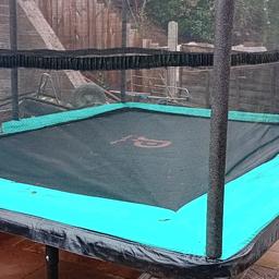 10 x 7.5 ft trampoline. Rectangular in vgc with slight split to a foam bar cover, small hole in the net surround and small hole on the trampoline mat itself. no ladders as we did not require- can be bought from Smyths.
we paid £230, used for one summer now sad sale due to house extension which has drastically reduced garden space.
Collection Newnham Bridge WR15