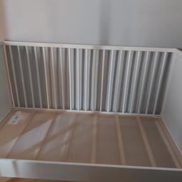 used ikea cot/cot bed 
small signs of wear and tear but overall good condition
all screws and parts included to complete the cot.
collection only
need gone as soon as possible please

has been dismantled for easier transportation