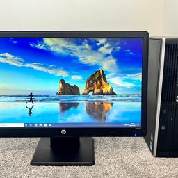 FAST SSD HP Elite Computer Desktop Pc With HP 20 Monitor

Comes With Keyboard & Mouse

Built in Speaker

* Core 2 Duo 3 ghz x2 Cores
* FAST 8GB Ram
* FAST 120gb Ssd hdd
* Windows 10
* Microsoft office professional plus 2016 which includes Microsoft Office Excel, Word, Publisher, Outlook, PowerPoint, Access,
Wi-Fi ready

IT HAS THE FOLLOWING PORTS
* 4x Front USB ports
* Front headphone and mic ports
* 6 x Rear USB ports
* 1 x Ethernet (LAN)
* 1 x VGA
* 1 x Serial
* 1 x PS/2 keyboard
* 1 x PS/2 mouse
* 1 x eSATA
* 1 x Display Port
* 2 x Rear audio ports

WHAT IS THE PC USEFUL FOR?
* School Work
* Homework
* College/University assignments
* Office Work/Bookings
* Business Application - Outlook /Documents/
* Facebook
* Twitter
* Skype
* YouTube
* Movies & Music
* Online Shopping or General Internet Browsing
* & Many More Fantastic Uses.

Excellent Condition