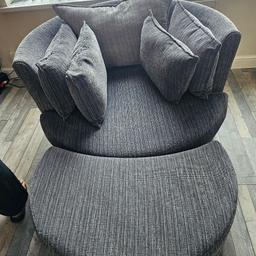 Love seat like new rarely used, ideal for 1 or 2 people very comfy From DFS with footstool .