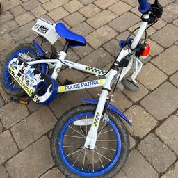 Apollo police kids bike 14 “ wheels, with police lights and sound speeker included