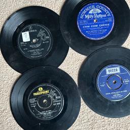 These are 4x 7” vinyl single records. They are from The Beatles, Tom Jones, Vince Hill and Mary Poppins.

All are loose and have been in storage. Can’t test to see if they still play all way through but will package well to ensure safe travel.