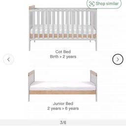 Tuti Bambini cot bed bundle in dove grey and oak brand new in box hasn't even been opened comes with mattress £150