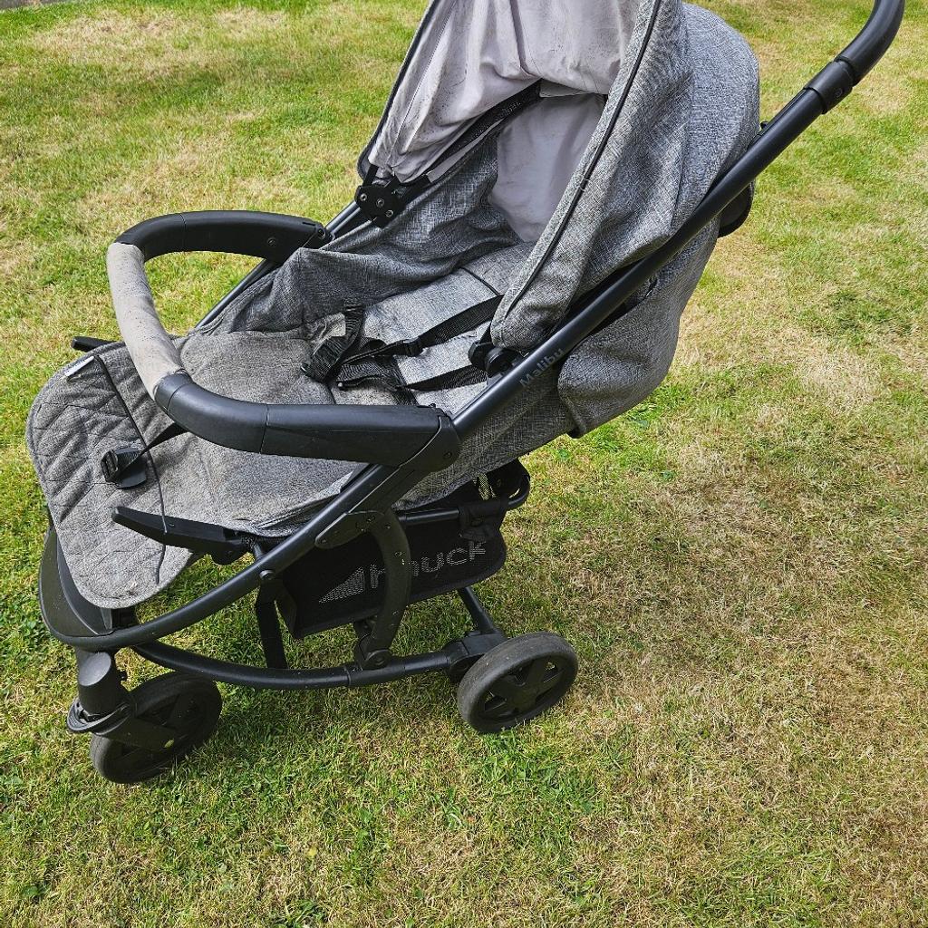 Hauck Malibu Pram.

Pushchair

The generous seating and lying surface, as well as the adjustable footrest are very comfortable. In addition, the pushchair folds up compactly to fit even the smallest car boot or corner of the house.

Perfect as a spare or to use on holiday.

Will need a clean before use as it has been in storage.
Location Wigston Leicester.