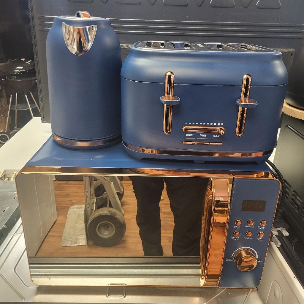 Set of 4 Slice Toaster, Kettle and Microwave, Navy Blue Colour, £99.99

BOLTON HOME APPLIANCES

4Wadsworth Industrial Park, Bridgeman Street
104 High St, Bolton BL3 6SR
Unit 3
next to shining star nursery and front of cater choice
07887421883
We open Monday to Saturday 9 till 6
Sunday 10 till 2
