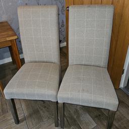 Pair of next dining room chairs, lovely condition.  Cash on collection only.
I am unable to post.