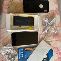 iPhone 64GB as new condition
No scratches or dead pixels
Battery 79% but I added a spare A BRAND NEW battery with the set to replace it. It requires some manual skills.
In the deal also Spingen back cover, screen protection and data cable

Thank you