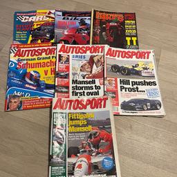 7X 1990’s and 1980’s Autosport, car and bike magazines
Some wear and tear due to age
£4 each
£10for the lot
