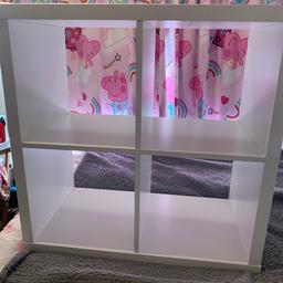 IKEA Kallax 4 cube unit. Damaged in one shelf shown on pict 4. Could be covered with a box or painted or rotated. 
Collection from ng21 clipstone 
Or can deliver locally for extra fuel money 
£15