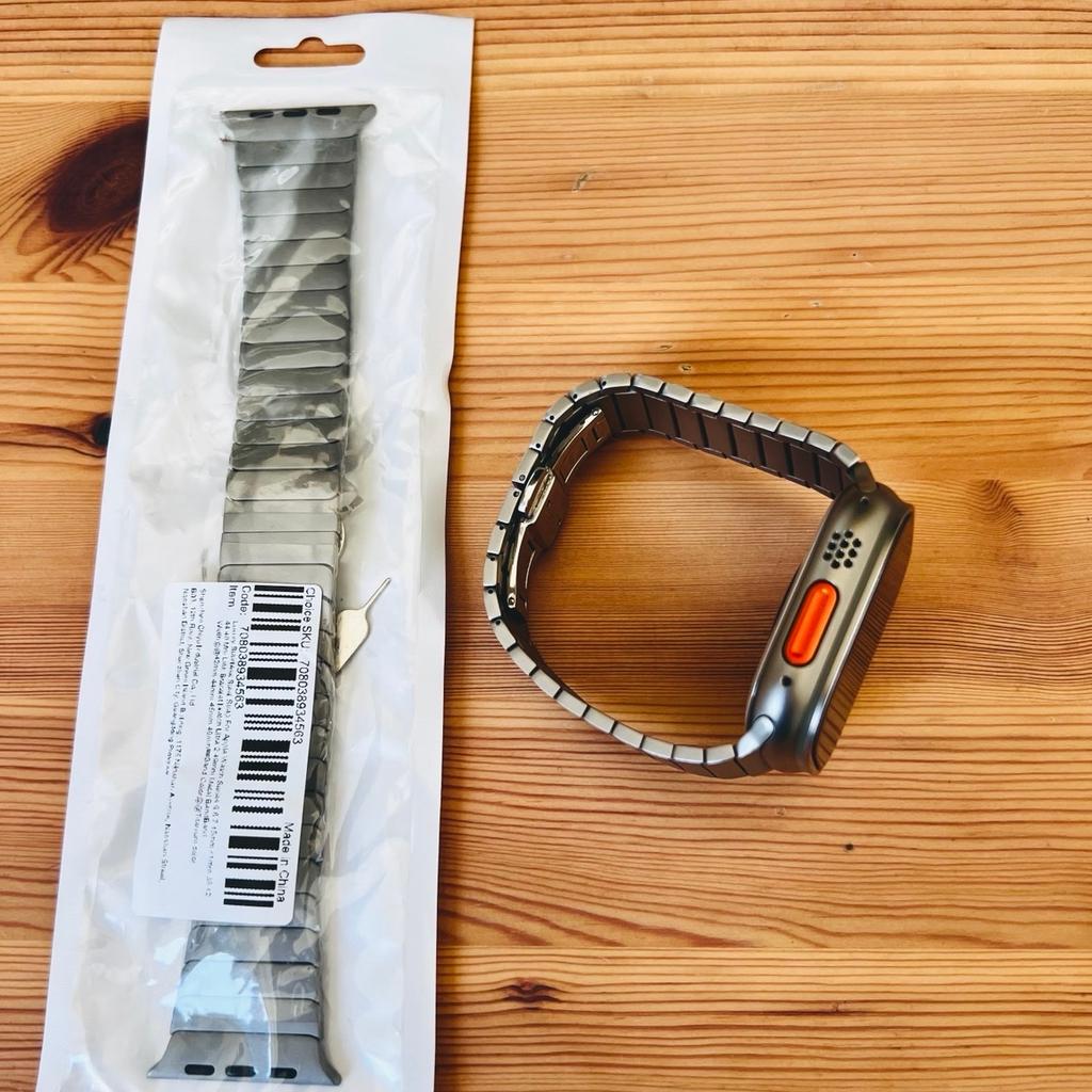 Luxury Stainless Steel Strap For Apple Watch Series 9 8 7 45mm 42 Mm Link Bracelet. Iwatch Ultra 2 49mm Metal Band.
(Iwatch not included, only strap)
