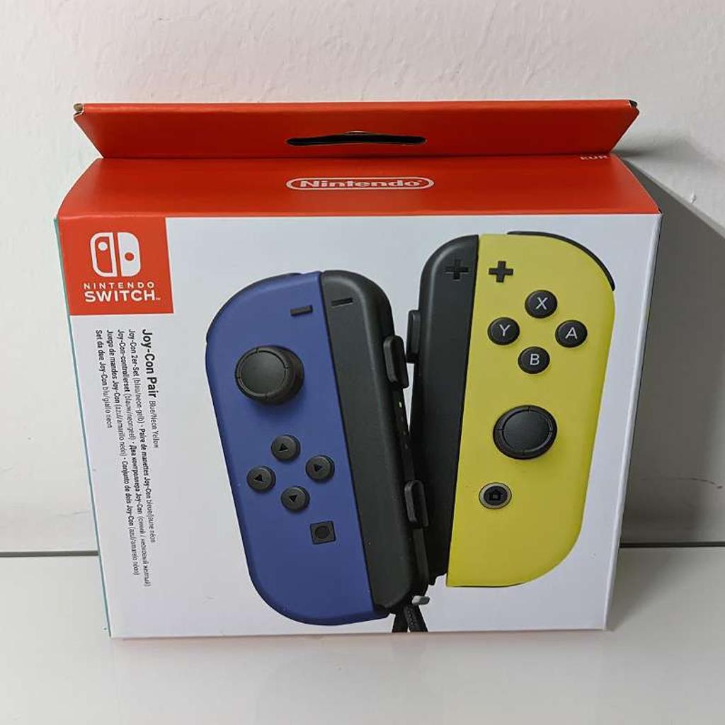 Verkaufe hier das Nintendo Joy-Con 2er-Set in den Farben Blau/Neon-Gelb. Es handelt sich um unbenutzte und noch versiegelte Neuware inkl. Rechnung. Kein Tausch! Abholung oder Versand möglich.