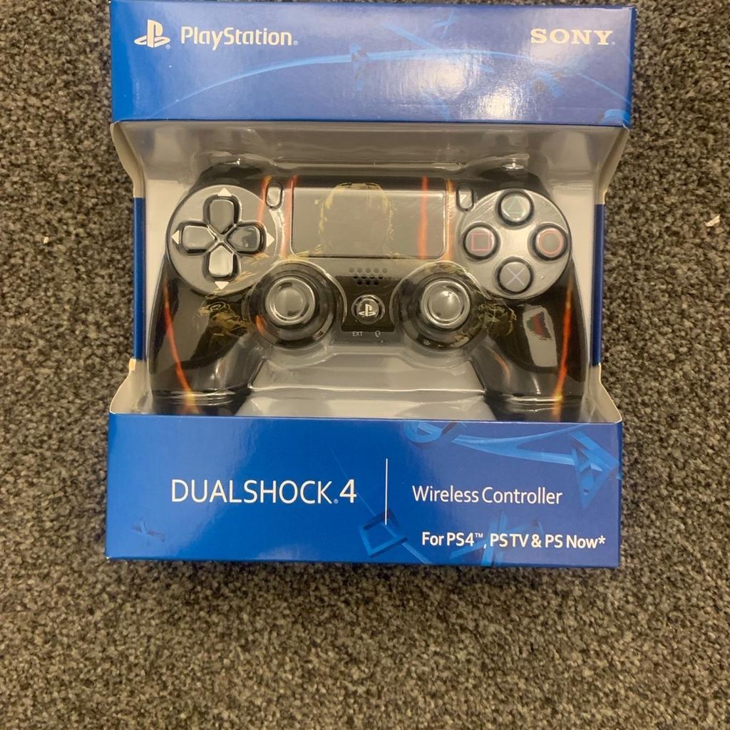 The PlayStation 4 (PS4) controller, also known as the DualShock 4, is a wireless controller designed for use with the PS4 gaming console. It features a sleek, ergonomic design with dual analog sticks, a directional pad, action buttons (triangle, circle, cross, square), shoulder buttons (L1, L2, R1, R2), and a touchpad in the center. The controller also includes a built-in speaker, a light bar that changes color for player identification, and a Share button for capturing screenshots and videos. Its rechargeable battery provides hours of gaming enjoyment, and it connects to the PS4 via Bluetooth for wireless play. Overall, the PS4 controller offers intuitive controls and immersive gaming experiences for players.
