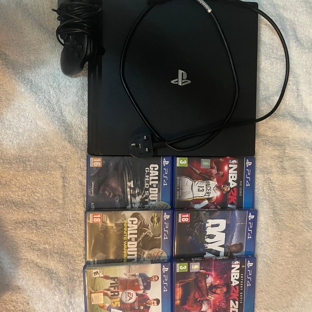 PS4 pro in perfect condition and 6 games if you don’t want any games or one game then tell me I will remove it.

If you need any more pictures or videos message me!