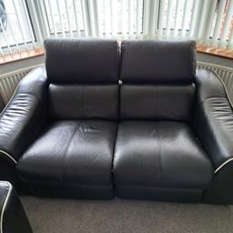 reclining chairs black leather  2 seater  3 / sectional heavy not cheep ones full leather good quality modern silver square feet collection ng17