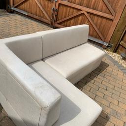 Soft furniture, ideal for camper van, summer house or man cave, good condition comes as two parts but can be bolted together, lovely comfy cushions.