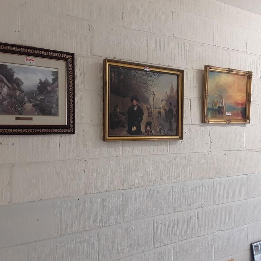We have a decent selection of canvases, plus vintage and modern pictures and mirrors including original watercolours... Many more to choose from in our other rooms! From £2 onwards.

Our second hand furniture mill shop is LOW COST MOVES, at St Paul's trading estate, Copley Mill, off Huddersfield Road, Stalybridge SK15 3DN... Delivery available for an extra charge.

There are some large metal gates next to St Paul's church... Go through them, bear immediate left and we are at the bottom of the slope, up from the red steps...

If you are interested in this or any other item, please contact me on 07734 330574, or on the shop 0161 879 9365...Many thanks, Helen.

We are OPEN Monday to Friday from 10 am - 5 pm and Saturday 10 am - 3.30 pm. CLOSED Sundays. CLOSED Bank Holiday long weekends...