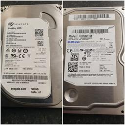 PRICE IS FOR 1 500GB PC HARD DRIVE.
SEAGATE 500GB SATA HDD £10
SAMSUNG 500GB HDD 7200 RPM £10
WD CAVIAR 160GB 7200 RPM HDD £7
HITACHI DESKSTAR 160GB 7200 RPM HDD £7
WD CAVIAR BLUE I160GB 7200 RPM HDD £7
SAMSUNG 80GB HDD 7200 RPM £5
DRIVES SAT IN THE OFFICE PC'S FOR SHORT TIME THEN REMOVED FOR 1TB SSD INSTALLED.
FRESHLY FORMATTED FOR NEXT PERSON.
COULD POST THIS BUT WOULD PREFER COLLECTION, PLEASE ASK.