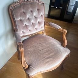Beautiful ornate chair that would be a lovely upcycle project or display item.
Padding needs some attention (bit more required to make firm) but other than that a lovely piece.
From a smoke free home.