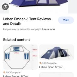 Leben emden 6 birth tent , used in good condition, one set of poles has the elastic missing but still usable
