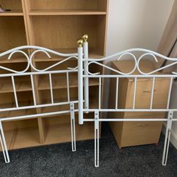Selling 2 white metal design headboards for single beds