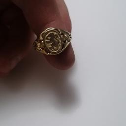 9ct gold lion ring, weight 3.81 g, size s, fully hallmarked, good condition