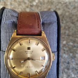 Tissot 'PR516 Seastar' vintage (1971) watch.
in working condition manual wind with date display.
This does not have original strap, strap provided is genuine leather.
does have scratches and marks to be expected due to age.
cash on collection.
Sensible offers will be considered.