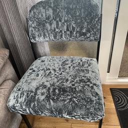 It’s a chenille chair is really comfy and in good condition. Collection only please