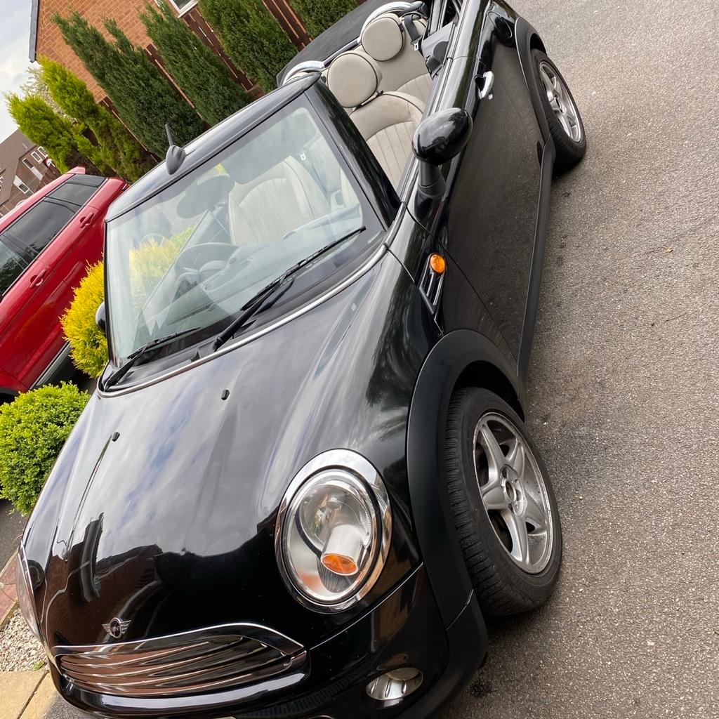 Cooper convertible
1.6 2010
petrol
99000 miles
Long Mot
 full leather, ,
heated seat
3 doors
Electric window
air-conditioning, radio, CD
4 seater
Test drive more than welcome