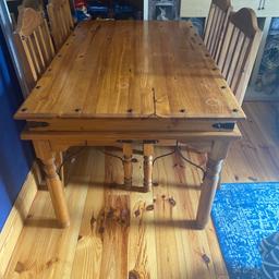 Solid wood table with 6 chairs, good quality