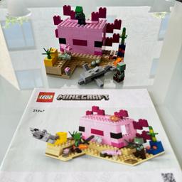 Verkaufe Lego Minecraft der Axolotl 21247 Komplettset. Zusammengebaut – Garantie, dass alle Teile vorhanden sind! Auch im Angebot Lego Fuchs Set 21176 - siehe meine anderen Anzeigen.