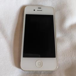 White iPhone 4s, I believe it's 12GB as that's what is stated on the phone specifications (photo 3). Restored, updated, and working fine. Please see photos for wear and tear, I can send further photos upon request. Will be fully charged when collected. Phone only - no SIM, box or charger.

Selling all of my old phones so feel free to check out my page if you're interested in other models and makes in various conditions. Collection only from Selhurst SE25, I do not post.