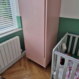 Made.com Elona Dusk Pink single wardrobe with copper legs. Ideal for a small room. Excellent condition. 3 years old but with little use in a spare room. Now the room is for our 12 month old son, so the pink colour doesn't work.

No damage or scratches. Paint all in amazing condition. 60w x 160h x 57d cm

Collection from Sandhurst... can delive75r locally for a small fee.

Will leave assembled, but it can be disassembled for the if preferred.

Smoke free home.