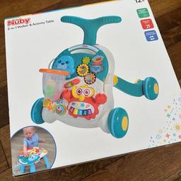 Set up once for baby to play with but wasn’t interested so put back away in box. In excellent condition