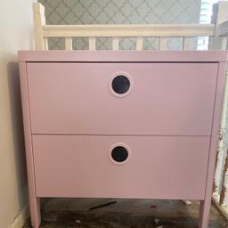 Child’s pink IKEA chest drawers & wardrobe in good condition 
Drawer W-80cm,D-40cm,H-75cm
Wardrobe W-80cm,D-52cm,H-140cm
Pay on collection please