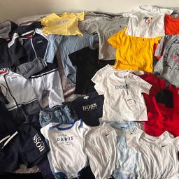 “NO OFFERS CHEAP ENOUGH “
All genuine
3 boss baby grows
1 boss jacket
2 boss jeans
1 Ralph Lauren long sleeve top
3 Nike vests
3 DKNY vests 1 Bnwt
1 Nike tracksuit
7 Ralph Lauren T-shirts
3 boss T-shirts 1 brand new with tags
1 kenzo top
1 boss swim shorts
Bnwt boss T-shirt paid £40
Some hardly worn some warn once
Some warn regular but in excellent condition

From a smoke and pet free home